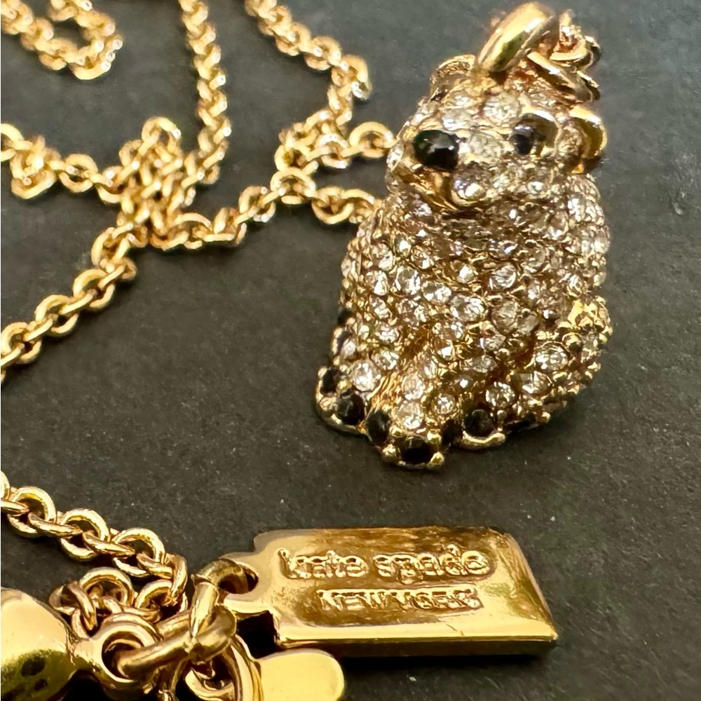 kate spade New York Gold Crystal Polar Bear Pendant Necklace